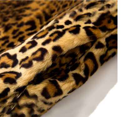 Womens Faux Fur Coats Leopard Jackets Loose Warm Fall Winter Fluffy Jacket Outwear