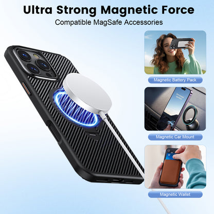 Designed for iPhone 16 Pro Case with Upgraded Rotatable Magnetic Stand [Military Drop Protection] [Compatible with MagSafe] Shockproof Slim Case 6.3 Inch 2024