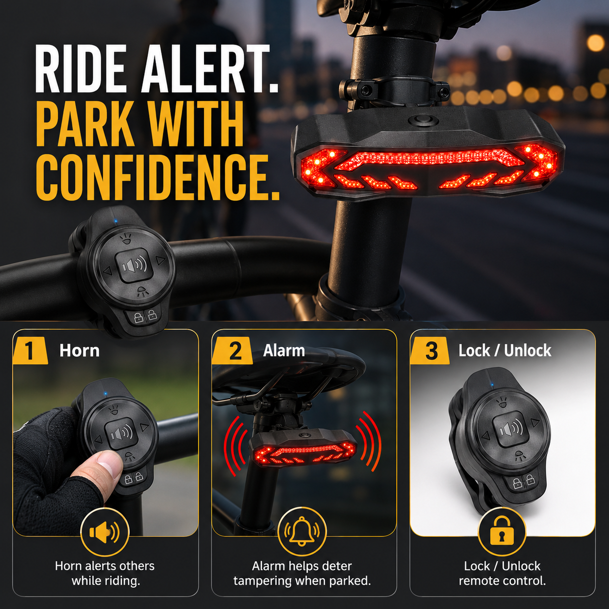 Wireless bicycle turn indicator remote control