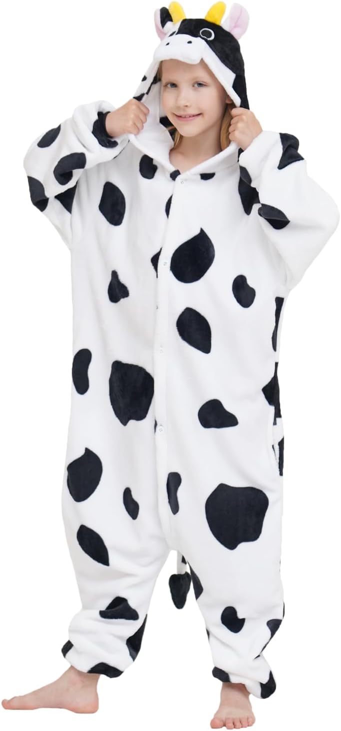 SCOPUCI kids flannel animal onesie - Cow