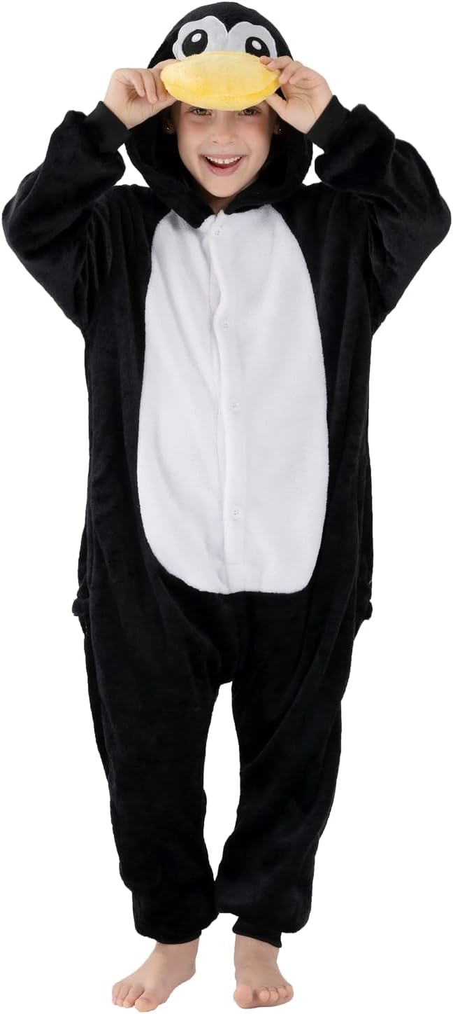 SCOPUCI kids flannel animal onesie - Penguin