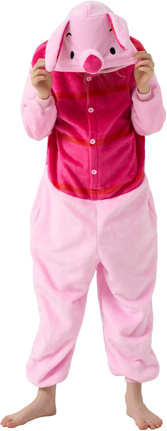 SCOPUCI kids flannel animal onesie - Pig