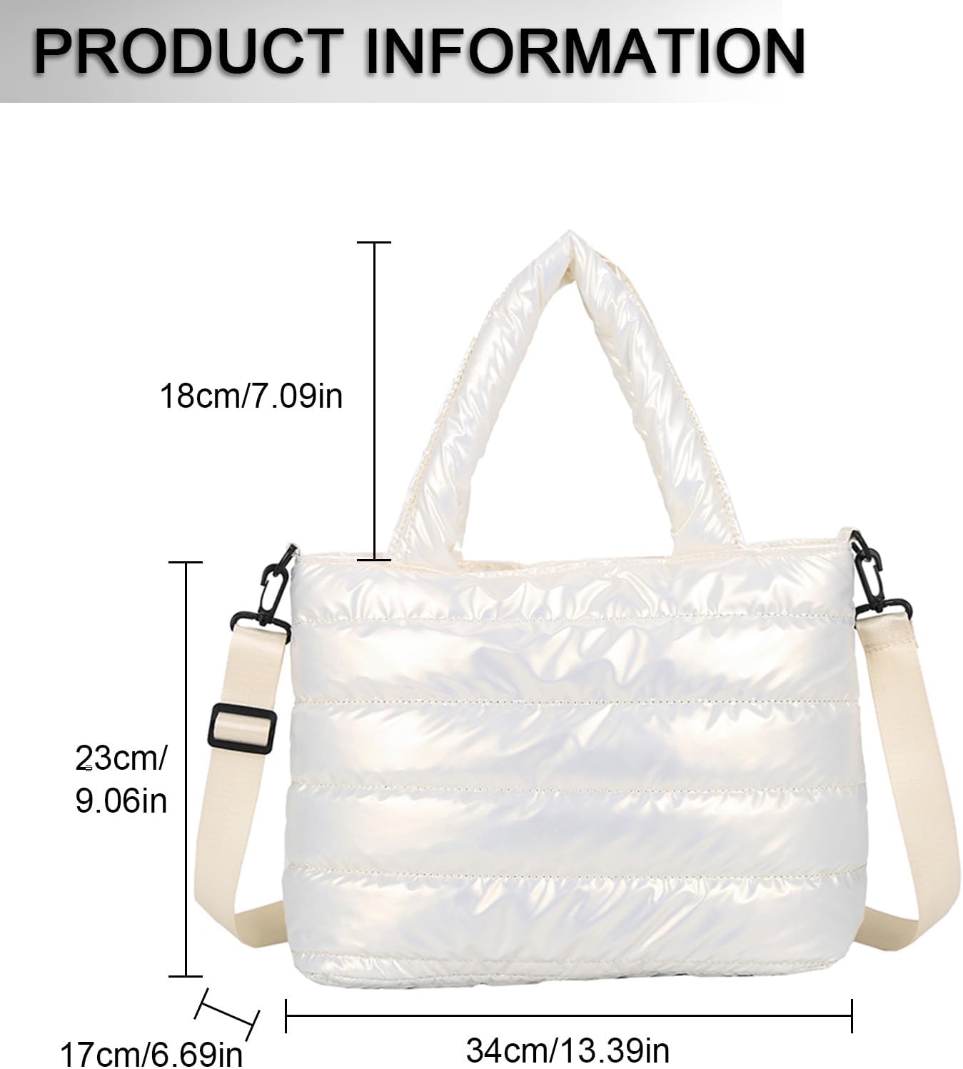 Puffer Tote Bag, Trendy Large Quilted Puffy Tote Bag Purse for Women Multiple-pockets Shoulder Handbags