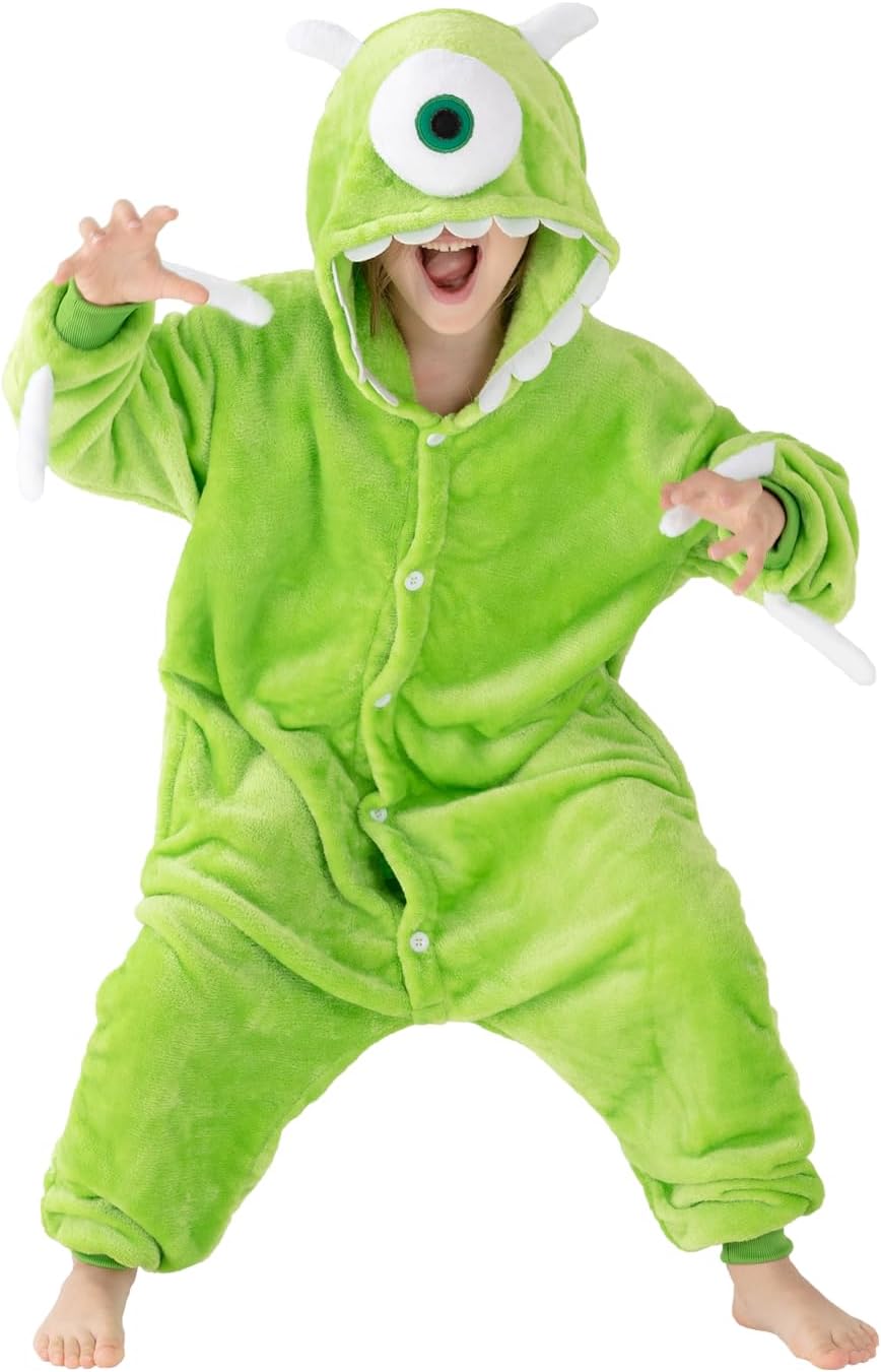 SCOPUCI kids flannel animal onesie - Green