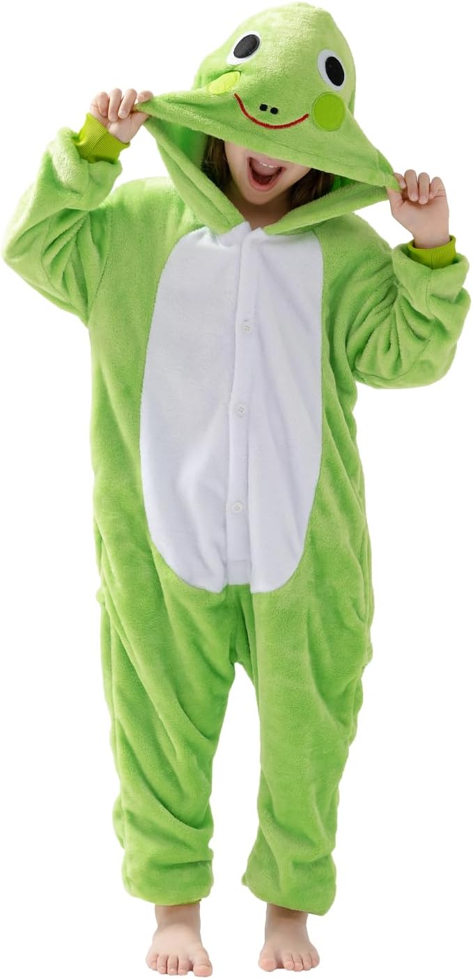 SCOPUCI kids flannel animal onesie - Frog