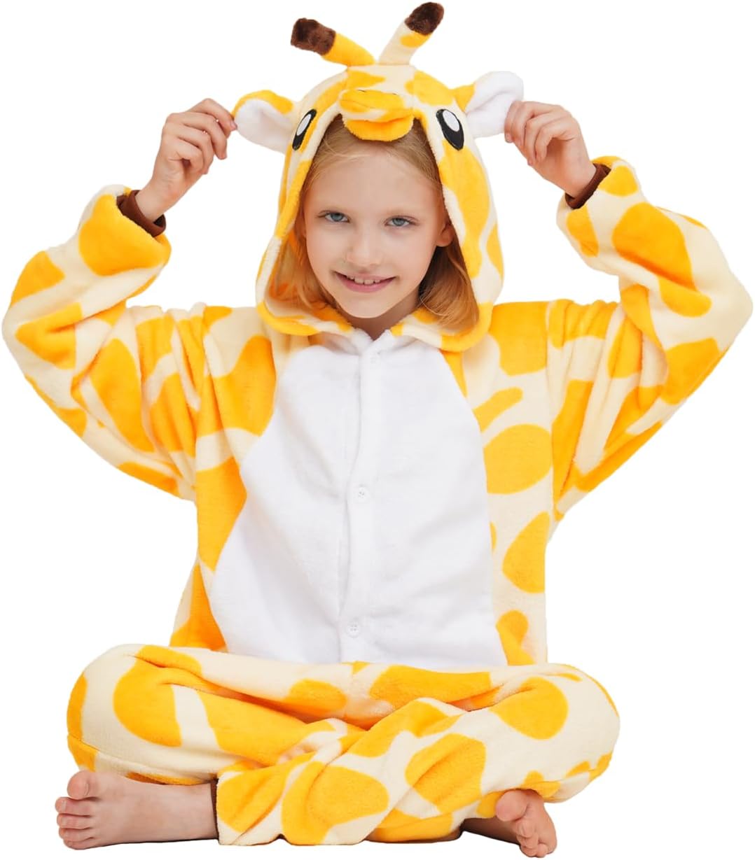 SCOPUCI kids flannel animal onesie - Giraffe