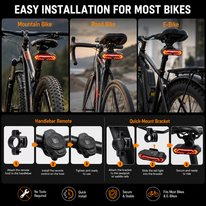 Smart bike tail light installation and mounting guide
